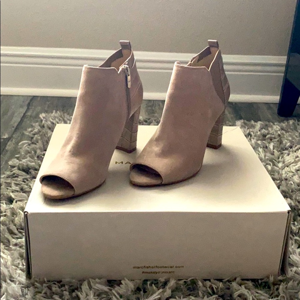 Marc Fisher Taupe Suede ‘Sabrea’ Ankle Boot
